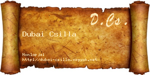 Dubai Csilla névjegykártya